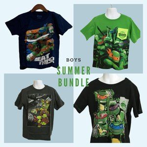 Teenage Mutant Ninja Turtles Boys Summer Bundle T Shirts (Sizes 4 & 5/6)